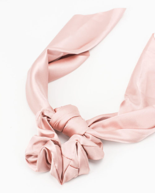 Chouchou foulard femme satin rose