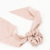 Chouchou foulard rose à points blancs