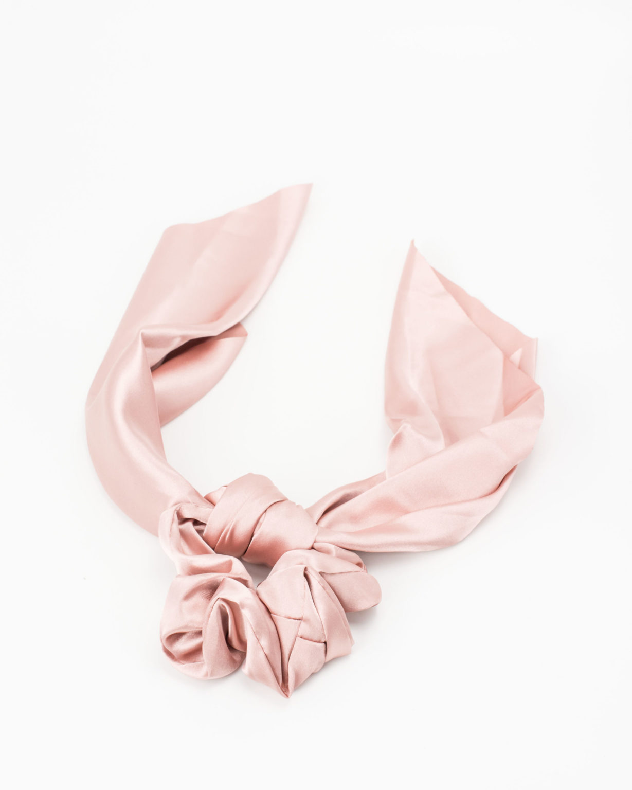 Chouchou foulard satin rose