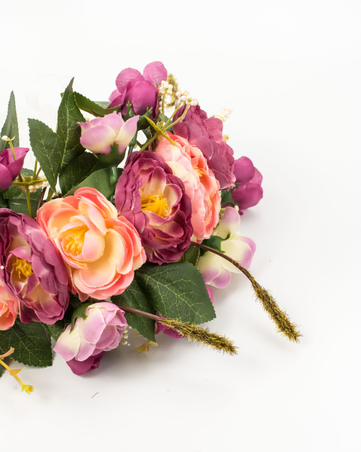 couronne de fleurs mariage roses violet rose