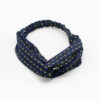 Headband bleu marine à points jaunes pour femme