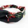 Headband noir à motif floral