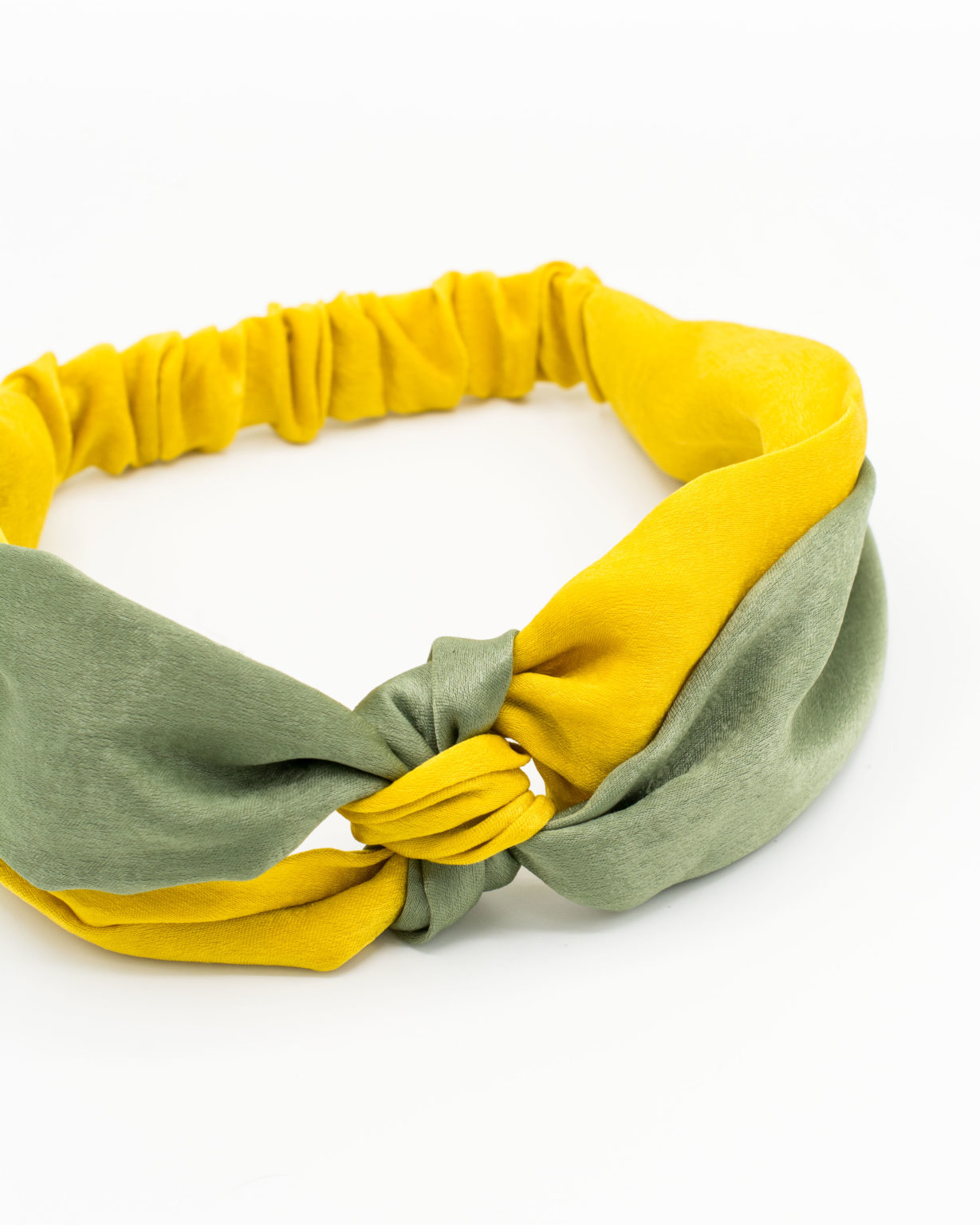 bandeau tête pour femme jaune et vert