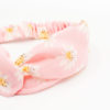 Headband fleurs blanches avec tissu rose