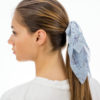 noeud pour cheveux XXL bleu à fleurs pour femme