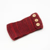 bandeau cheveux en tricot rouge avec boutons