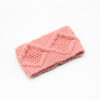 bandeau rose pour femme en tricot avec des losanges