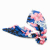 chouchou foulard tropical bleu et rose