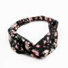 headband noir à fleurs roses