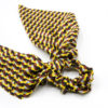 chouchou foulard jaune gris marron à motif géométrique