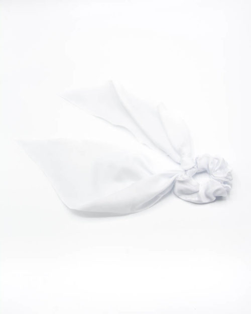 chouchou foulard blanc satin