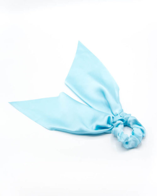 chouchou foulard bleu clair uni