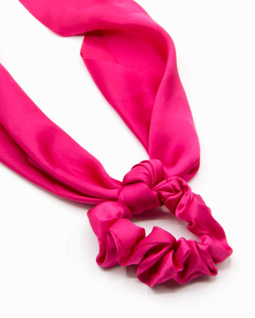 chouchou foulard rose fuchsia pour femme