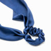 chouchou foulard satin bleu marine pour femme