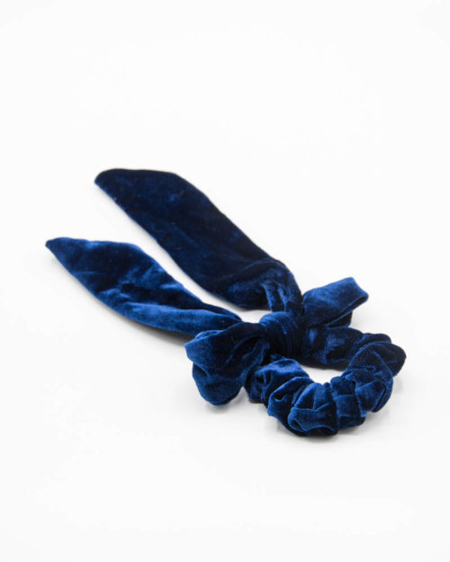 chouchou foulard bleu marine en velours