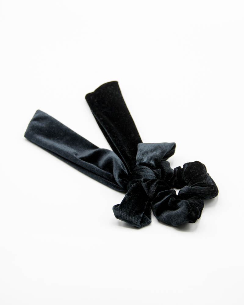 chouchou foulard noir en velours