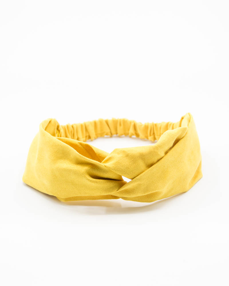 headband en daim jaune
