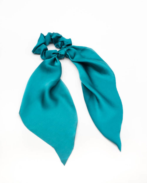 chouchou foulard bleu turquoise canard