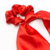 chouchou foulard rouge en satin pour femme